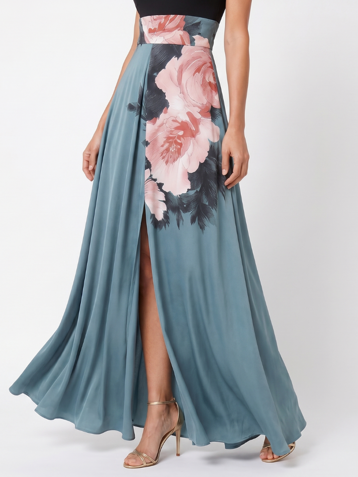 Olympas - Robe Maxi à Bustier Floral Henri Lyon