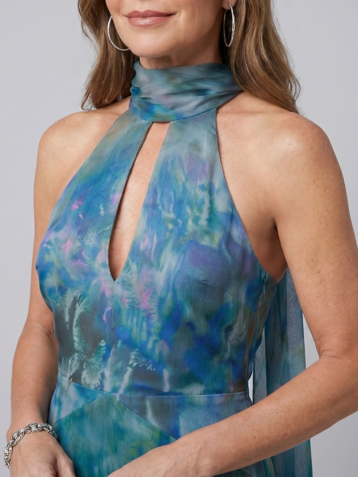 Juniper - Robe maxi sans manches à col halter avec ouverture Henri Lyon
