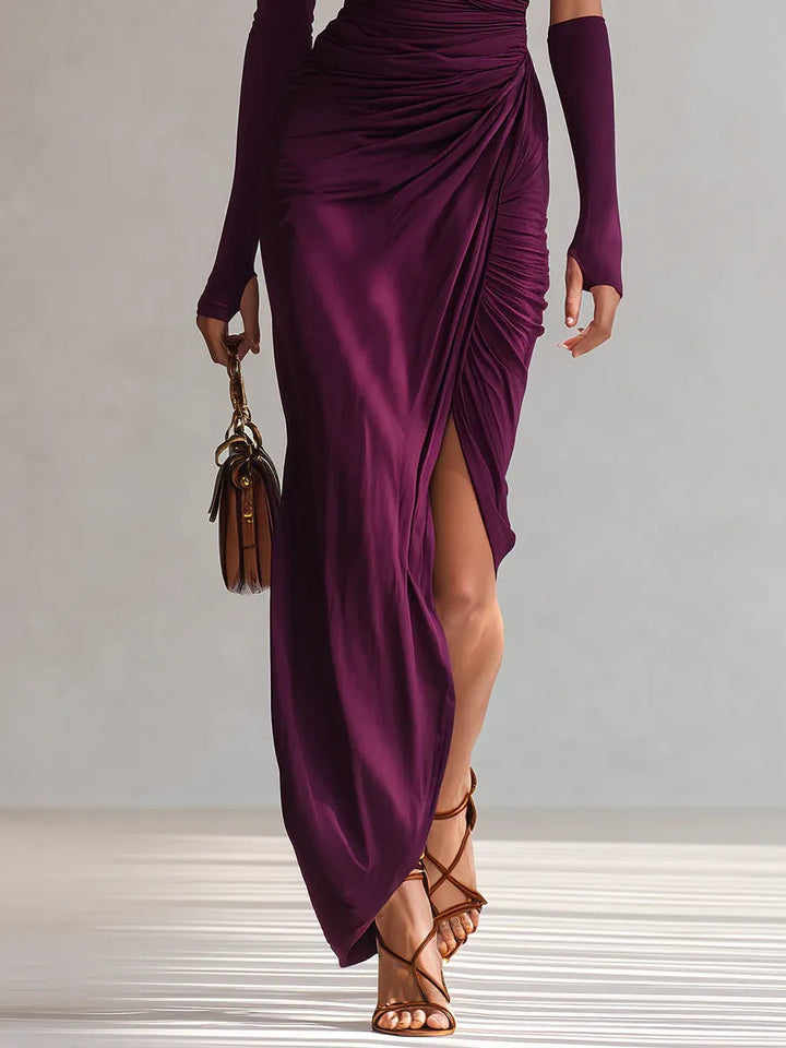 Rosalia - Robe maxi élégante violette à une épaule Henri Lyon