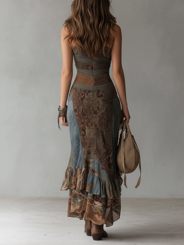 Truus | Robe Maxi Fleurie Vintage Henri Lyon