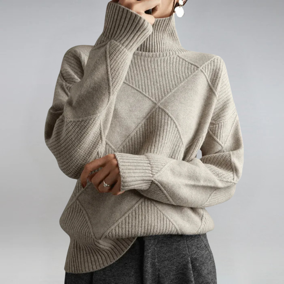 Lauren | Pull en Cachemire Luxueux à Col Montant Henri Lyon