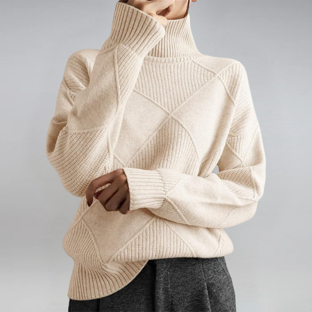 Lauren | Pull en Cachemire Luxueux à Col Montant Henri Lyon