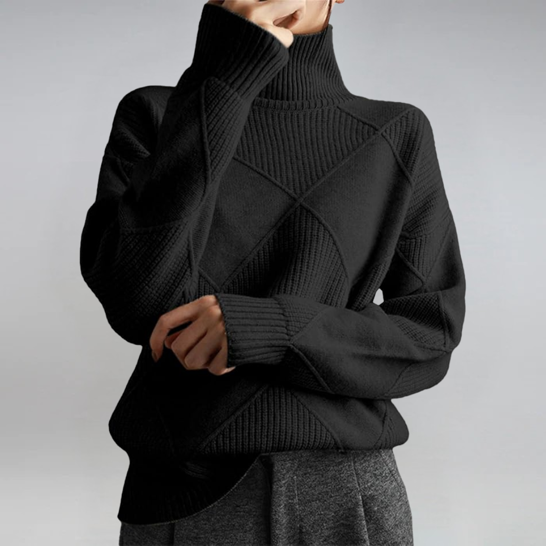 Lauren | Pull en Cachemire Luxueux à Col Montant Henri Lyon