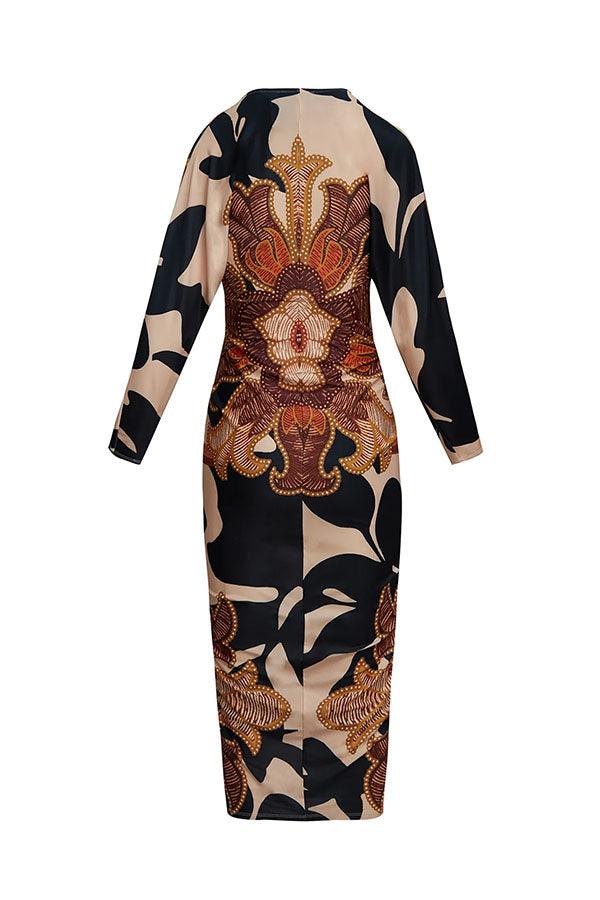 Eva | Robe Midi Dolman Imprimée Unique Sun Escape Henri Lyon