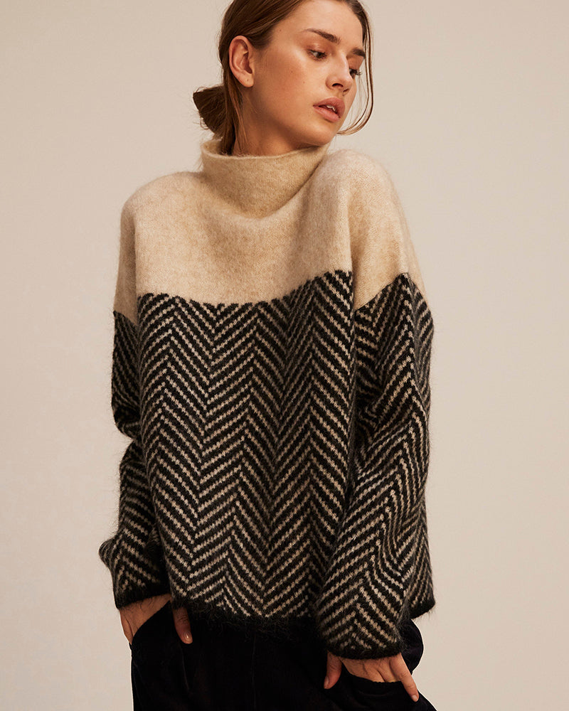 Norah | Pull en Coton à Col Montant Henri Lyon