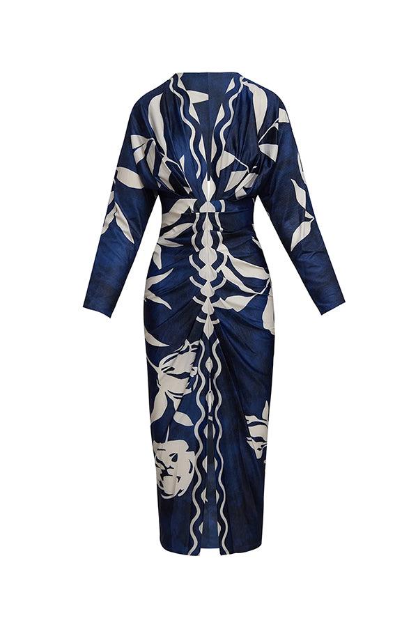 Eva | Robe Midi Dolman Imprimée Unique Sun Escape Henri Lyon