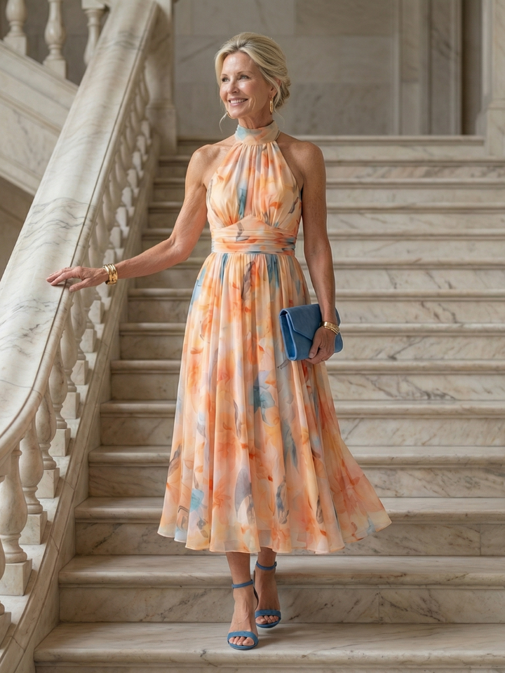 Elin - Robe Midi Halter Douce Henri Lyon