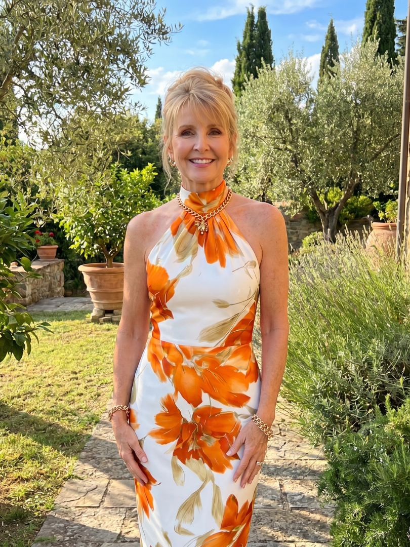Zinnara - Robe Midi Imprimée Florale à Col Halter Henri Lyon