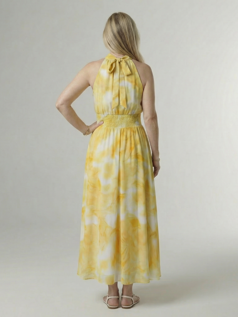 Sylin - Robe Midi à Encolure Halter Rassemblée Henri Lyon