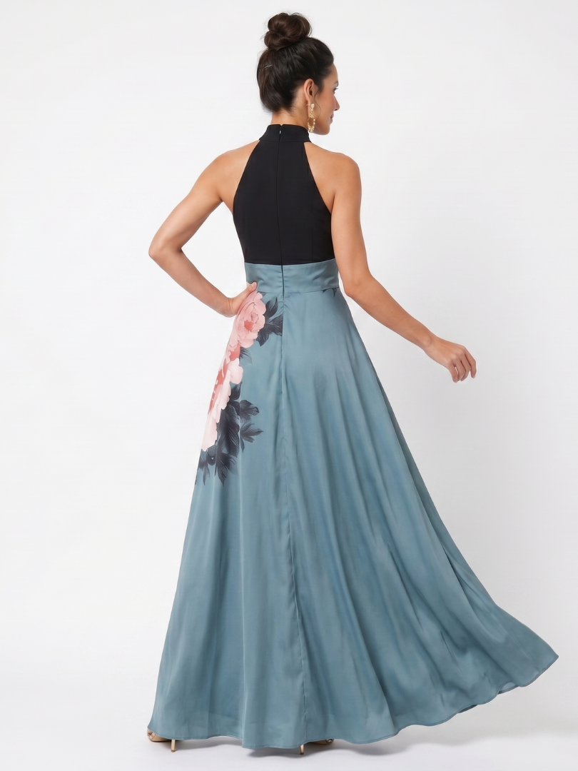 Olympas - Robe Maxi à Bustier Floral Henri Lyon