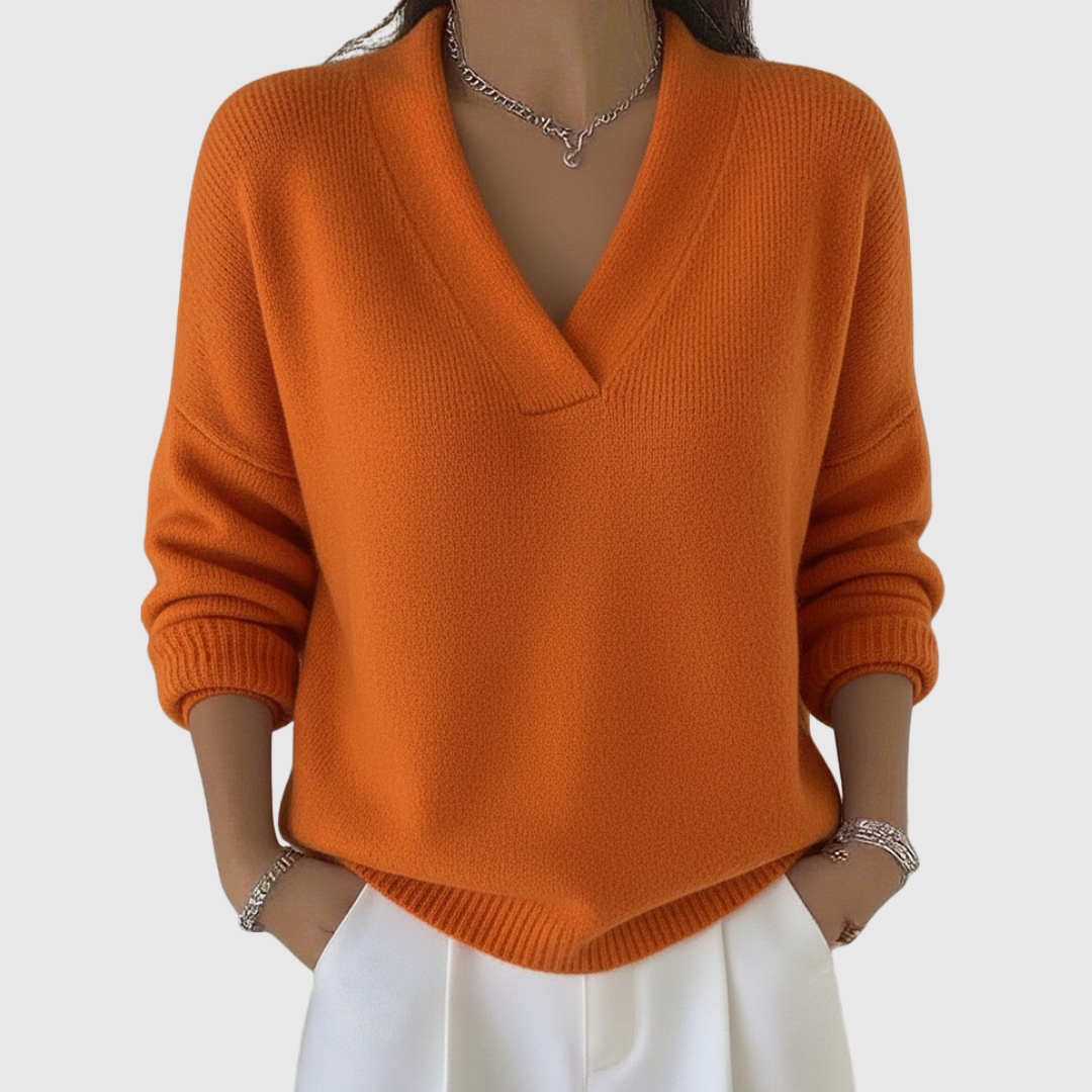 Faye | Pull à col V doux en coupe décontractée Henri Lyon