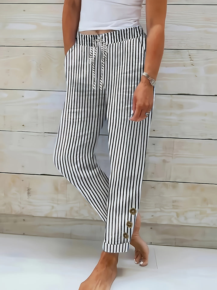 Raquelle - Pantalon Rayé Décontracté Henri Lyon