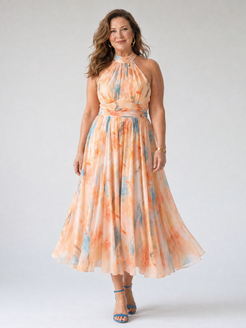 Elin - Robe Midi Halter Douce Henri Lyon