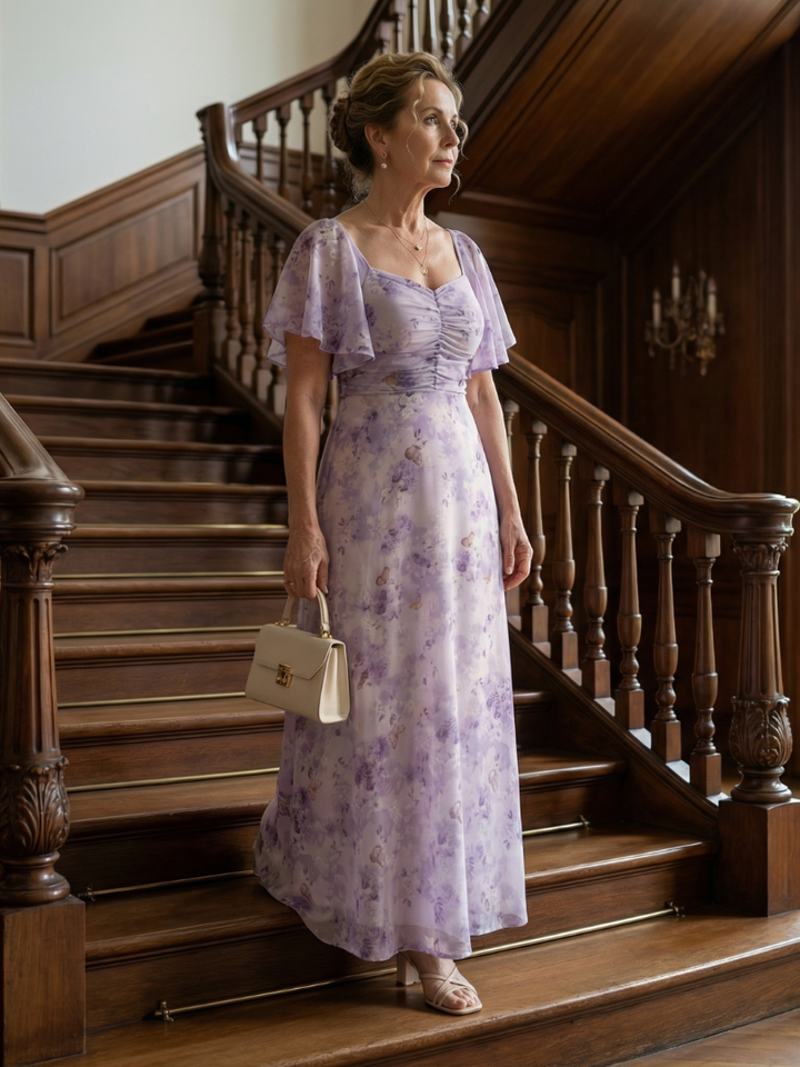 Vaelis - Robe Midi à Manches Volantes Henri Lyon