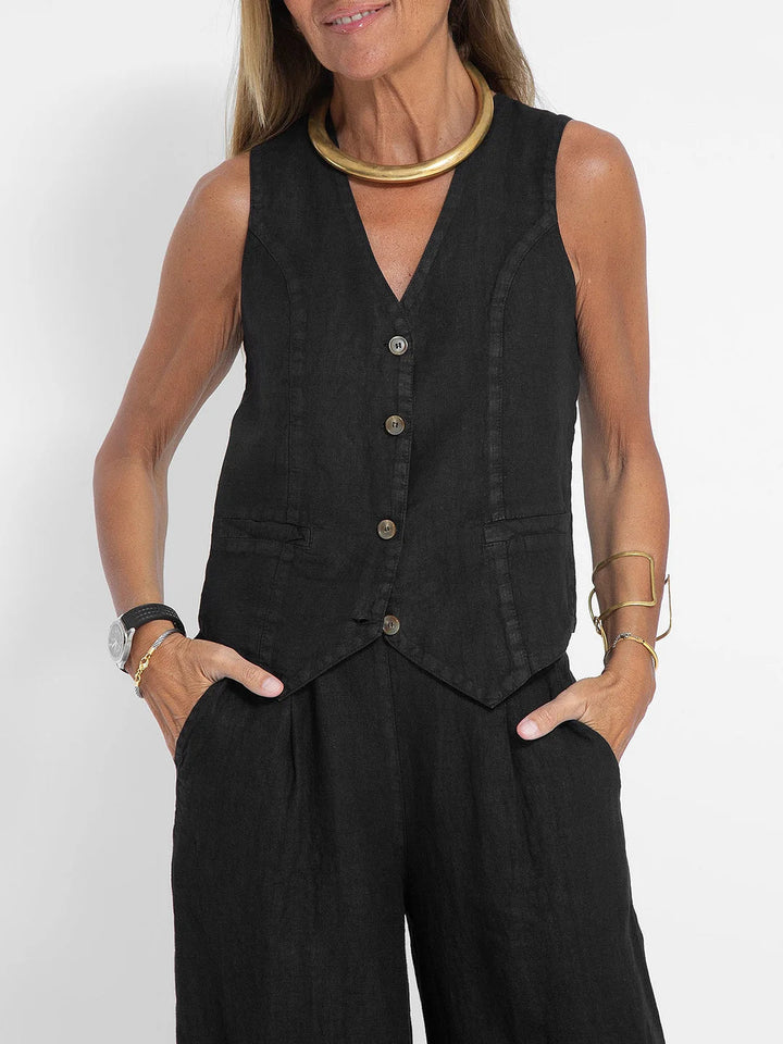 Aira - Ensemble Gilet Boutonné & Pantalon Large Henri Lyon