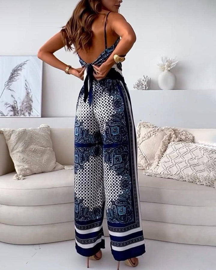 Helen | Ensemble élégant de deux pièces avec top à lacets et pantalon prêt pour les vacances Henri Lyon