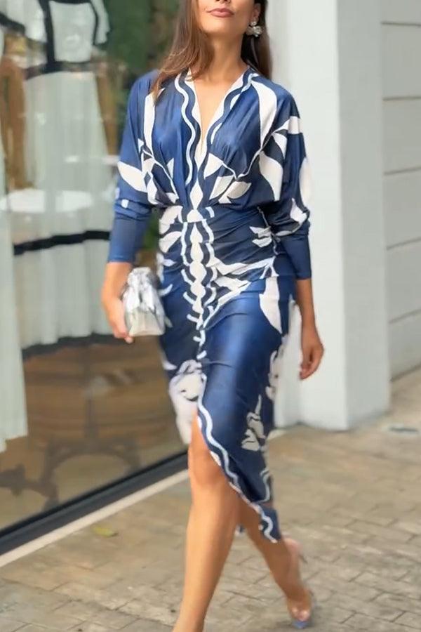 Eva | Robe Midi Dolman Imprimée Unique Sun Escape Henri Lyon