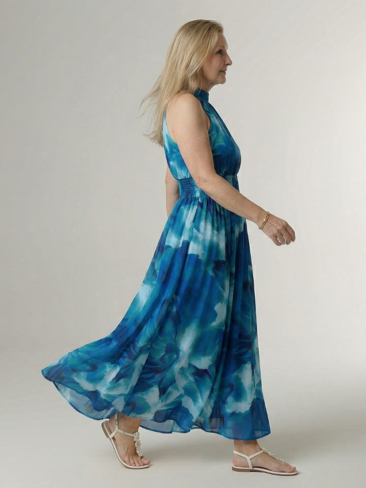 Sylin - Robe Midi à Encolure Halter Rassemblée Henri Lyon