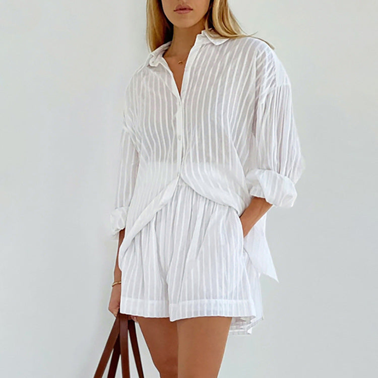 Viola - Ensemble Chemise Boutonnée et Shorts Aérés Henri Lyon