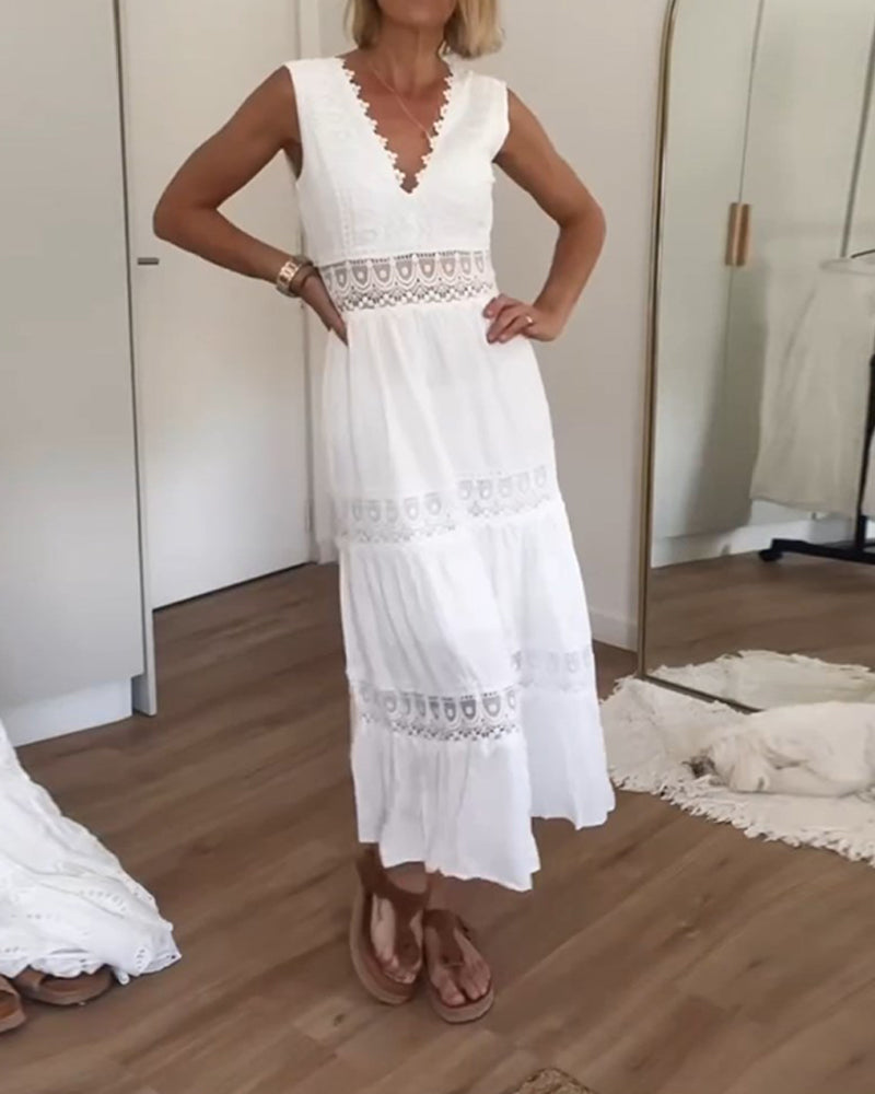 Circe - Robe Camisole en Dentelle à Col V Henri Lyon