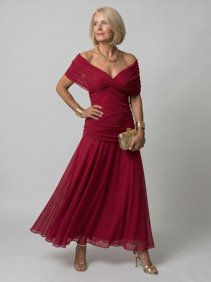 Calen - Robe Midi à Épaules Dégagées Henri Lyon