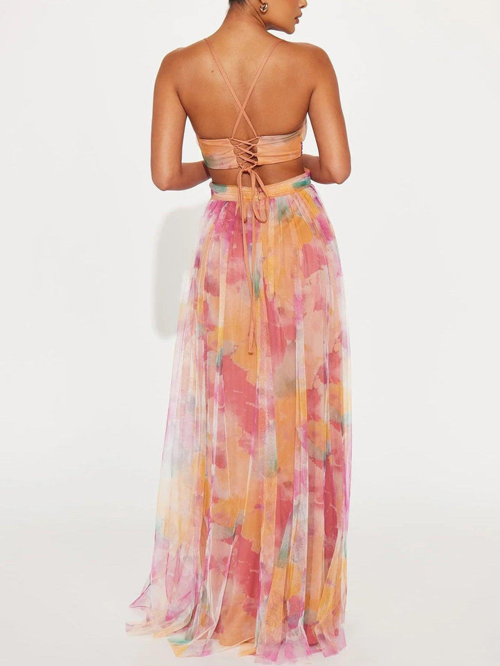Karen | Robe Maxi Imprimée Fleurie avec Col V Henri Lyon