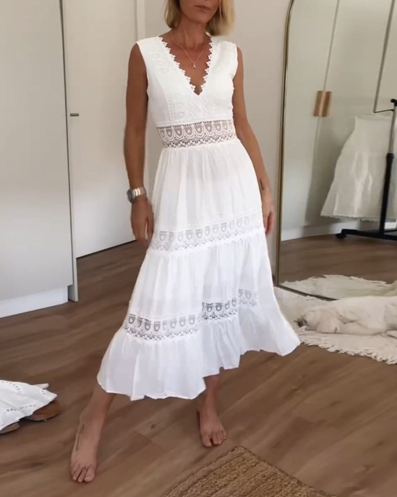 Circe - Robe Camisole en Dentelle à Col V Henri Lyon