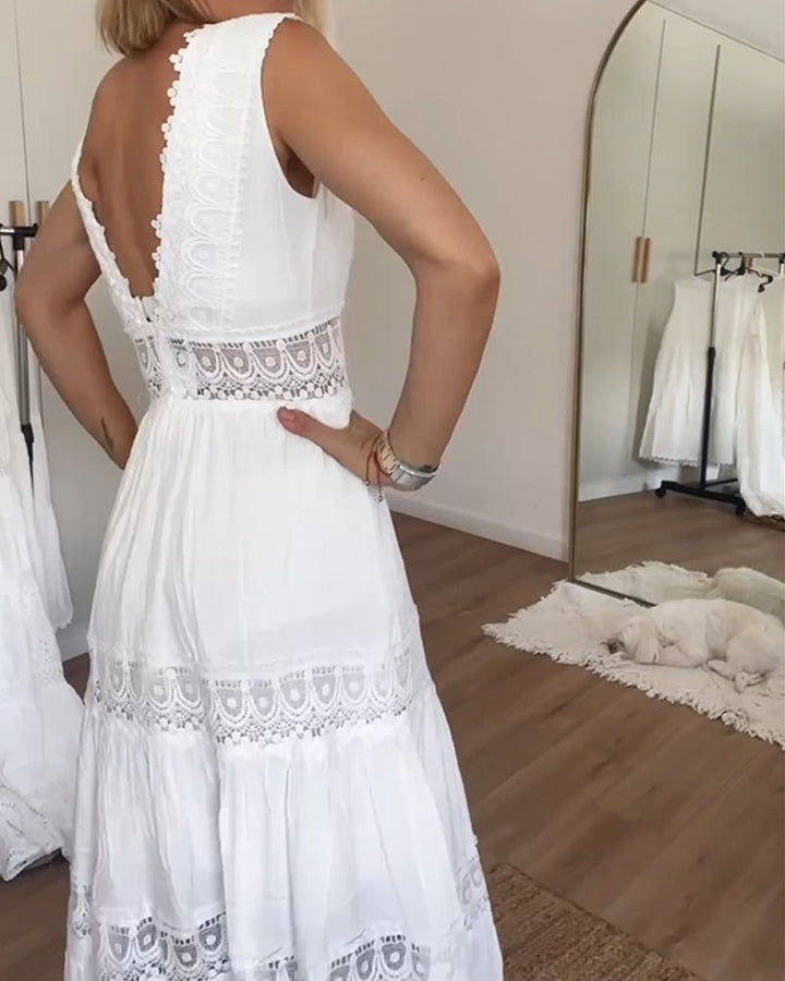 Circe - Robe Camisole en Dentelle à Col V Henri Lyon