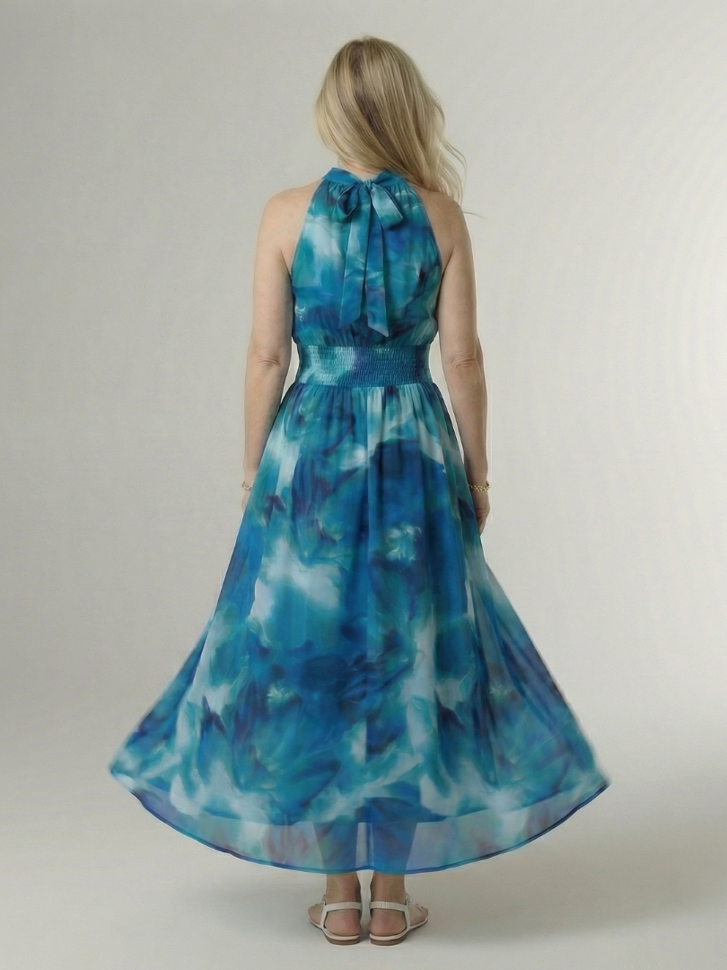 Sylin - Robe Midi à Encolure Halter Rassemblée Henri Lyon
