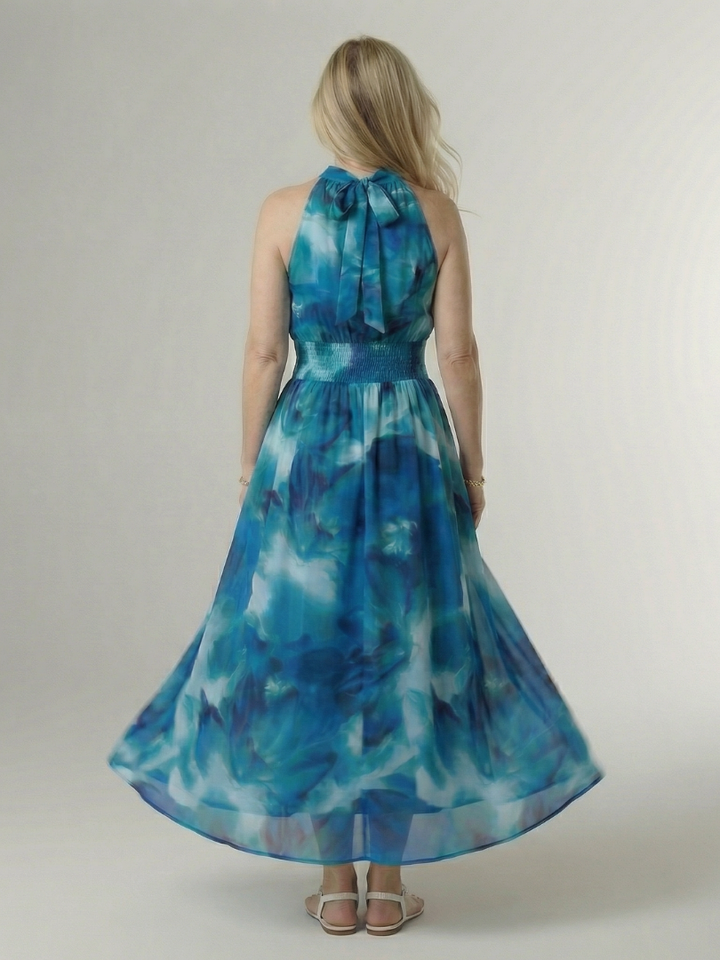 Sylin - Robe Midi à Encolure Halter Rassemblée Henri Lyon