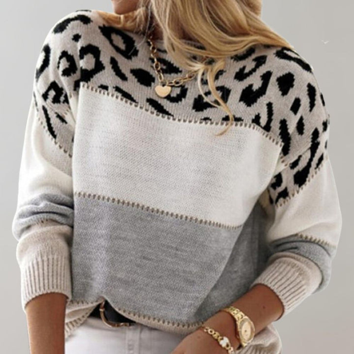 Diane | Pull en Maille avec Accent Léopard Henri Lyon