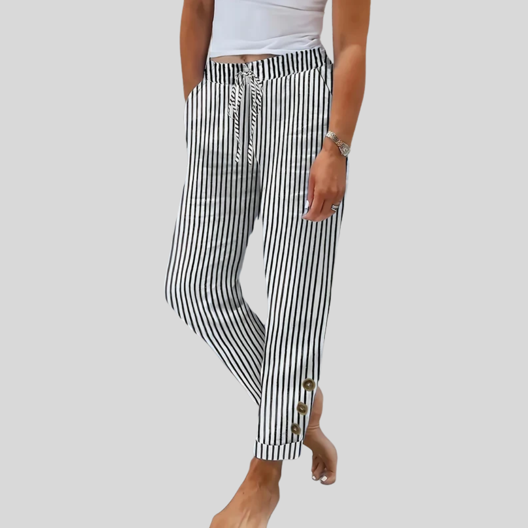 Raquelle - Pantalon Rayé Décontracté Henri Lyon