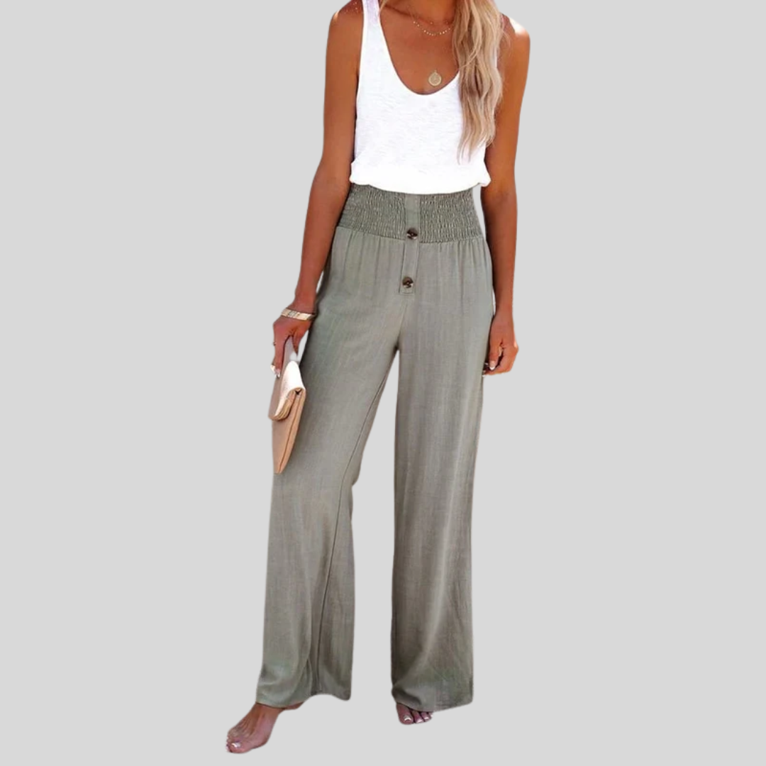 Riana - Pantalon Taille Haute Détendu Henri Lyon