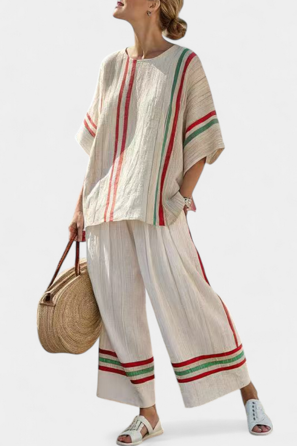 Truvane | Blouse imprimée boho confortable et pantalons ample Henri Lyon