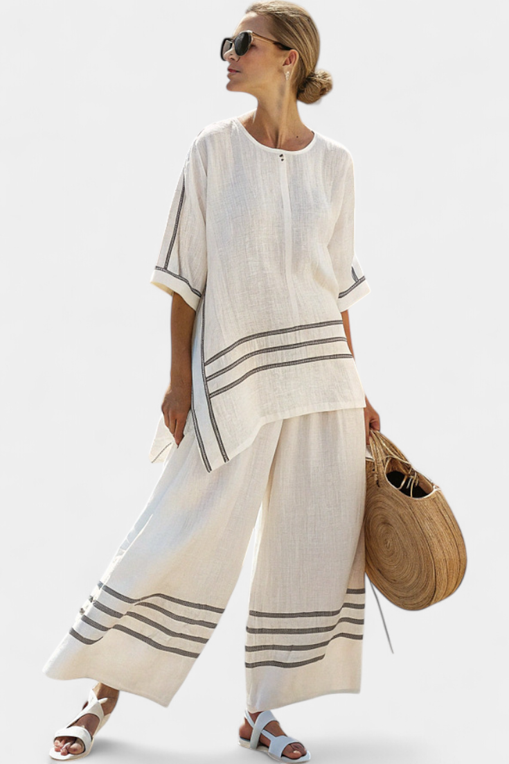 Wynric | Haut Asymétrique Rayé Sophistiqué & Pantalons Audacieux Henri Lyon
