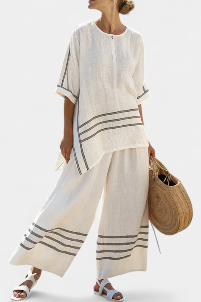 Wynric | Haut Asymétrique Rayé Sophistiqué & Pantalons Audacieux Henri Lyon
