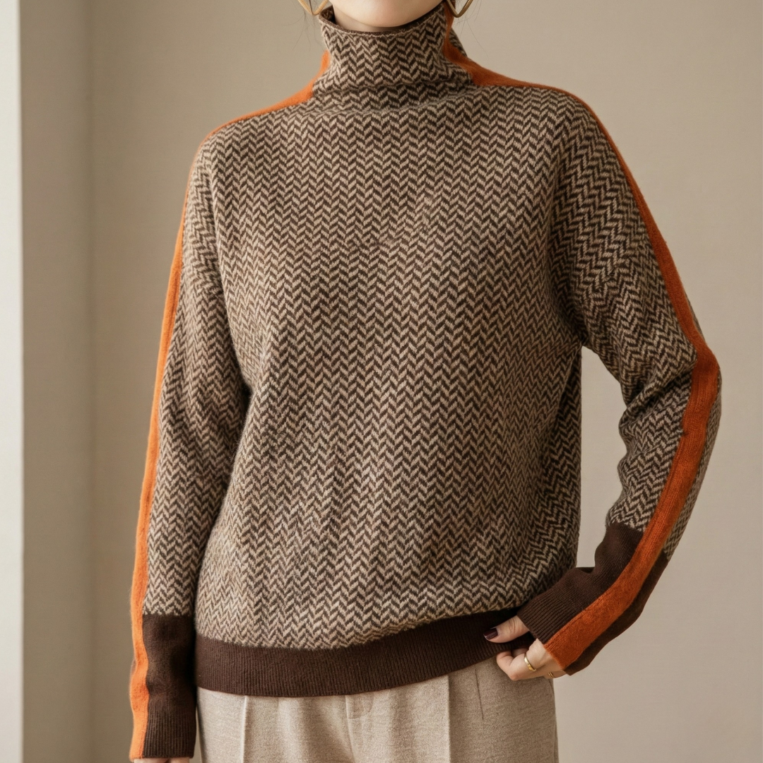 Eleanor | Col Haut Herringbone Luxe Henri Lyon
