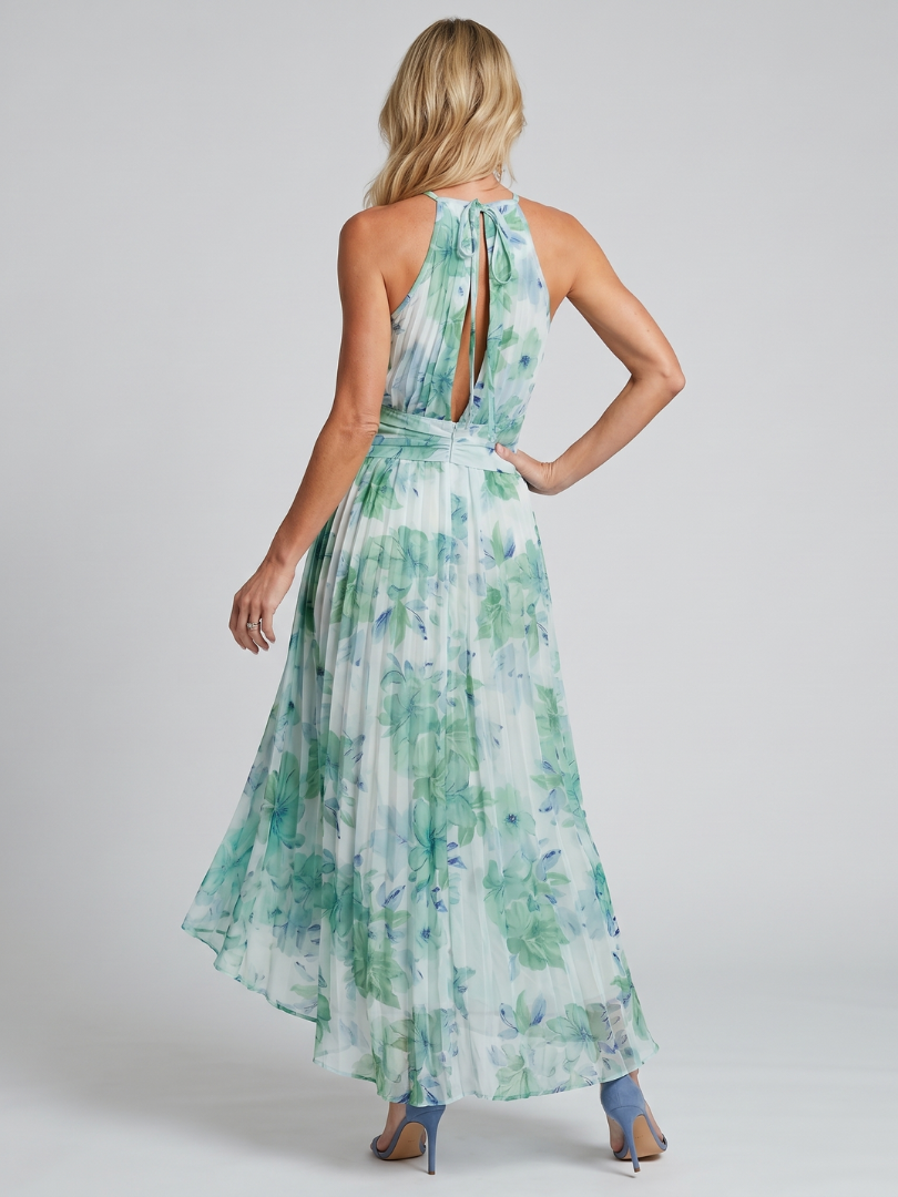 Portia - Robe Midi à Bretelles Plissées avec Motif Floral Doux Henri Lyon