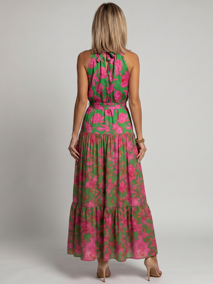 Rowen - Robe Midi Drapée à Encolure Halter Henri Lyon