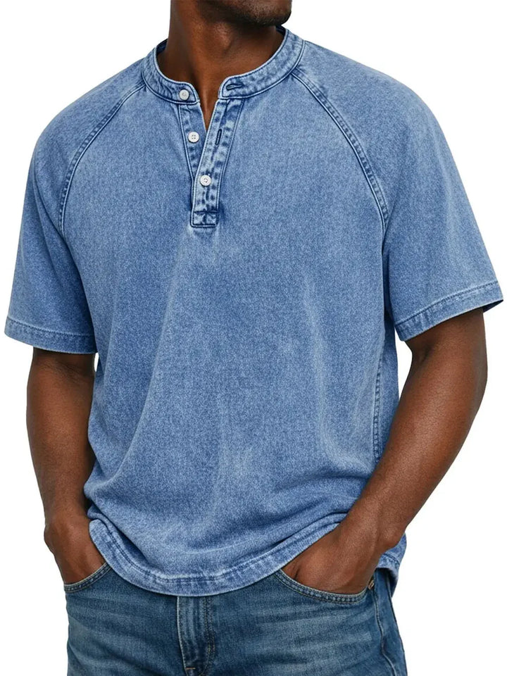 Louis - T-shirt Vintage à Boutons pour Homme Henri Lyon