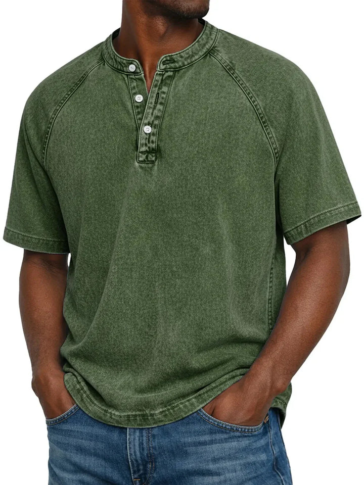 Gabin - T-shirt Vintage à Boutons pour Homme Henri Lyon