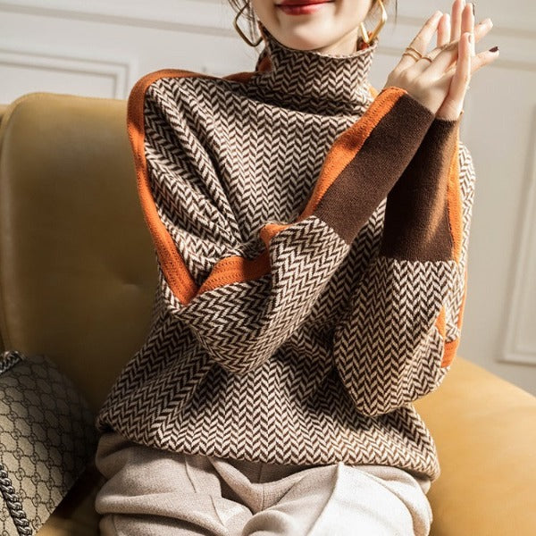 Eleanor | Col Haut Herringbone Luxe Henri Lyon