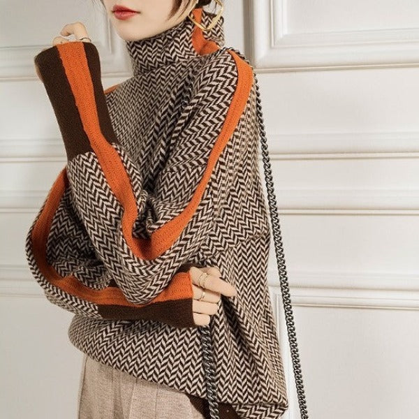 Eleanor | Col Haut Herringbone Luxe Henri Lyon