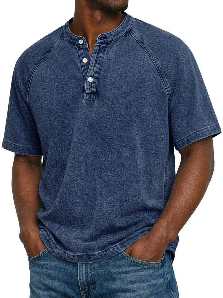 Pierre - T-shirt Vintage à Boutons pour Homme Henri Lyon
