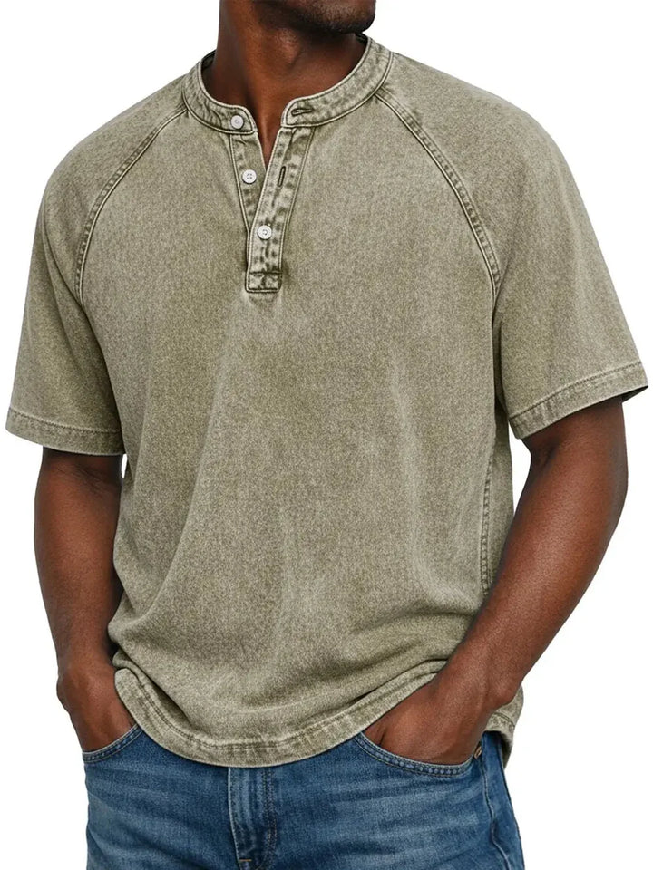 Jules - T-shirt Vintage à Boutons pour Homme Henri Lyon