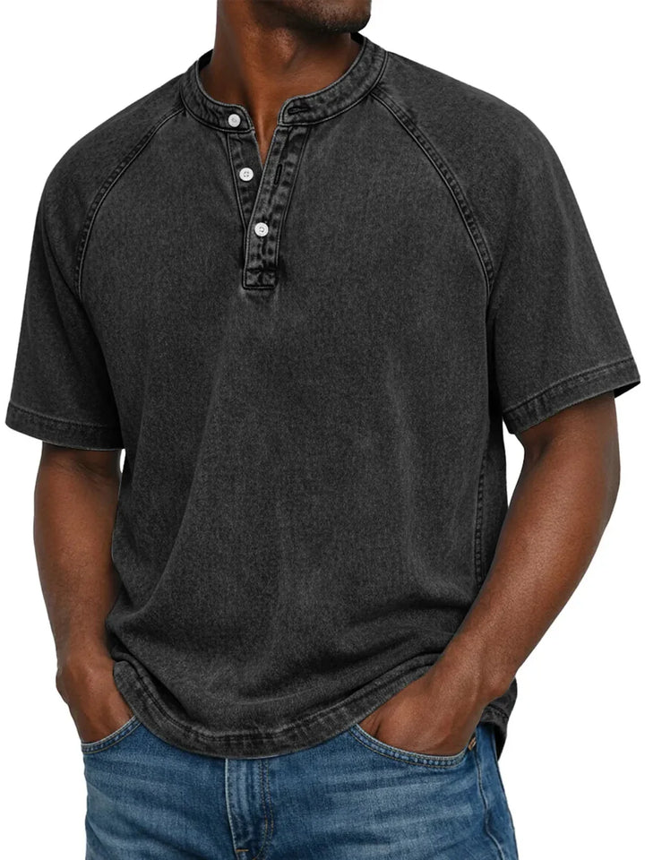 Thomas - T-shirt Vintage à Boutons pour Homme Henri Lyon