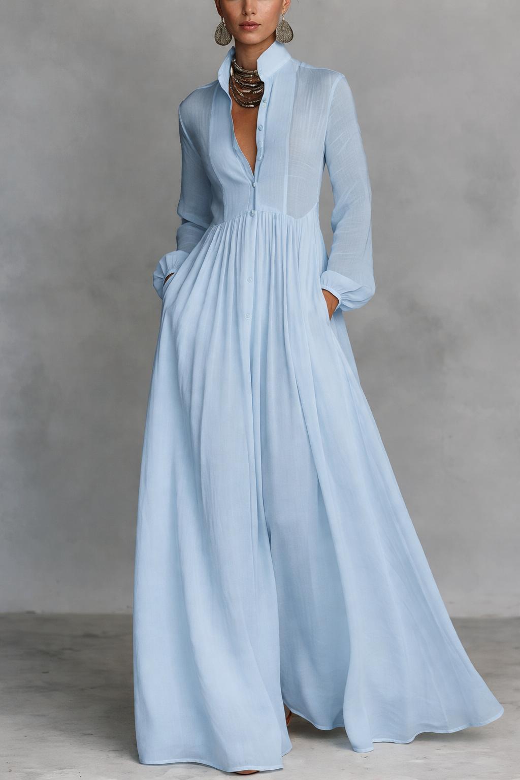 Selena | Robe Maxi à Boutons Fluides Henri Lyon
