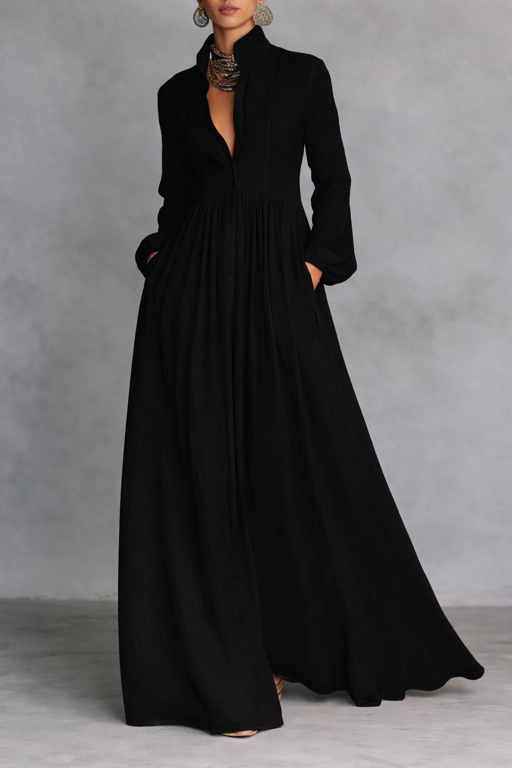 Selena | Robe Maxi à Boutons Fluides Henri Lyon