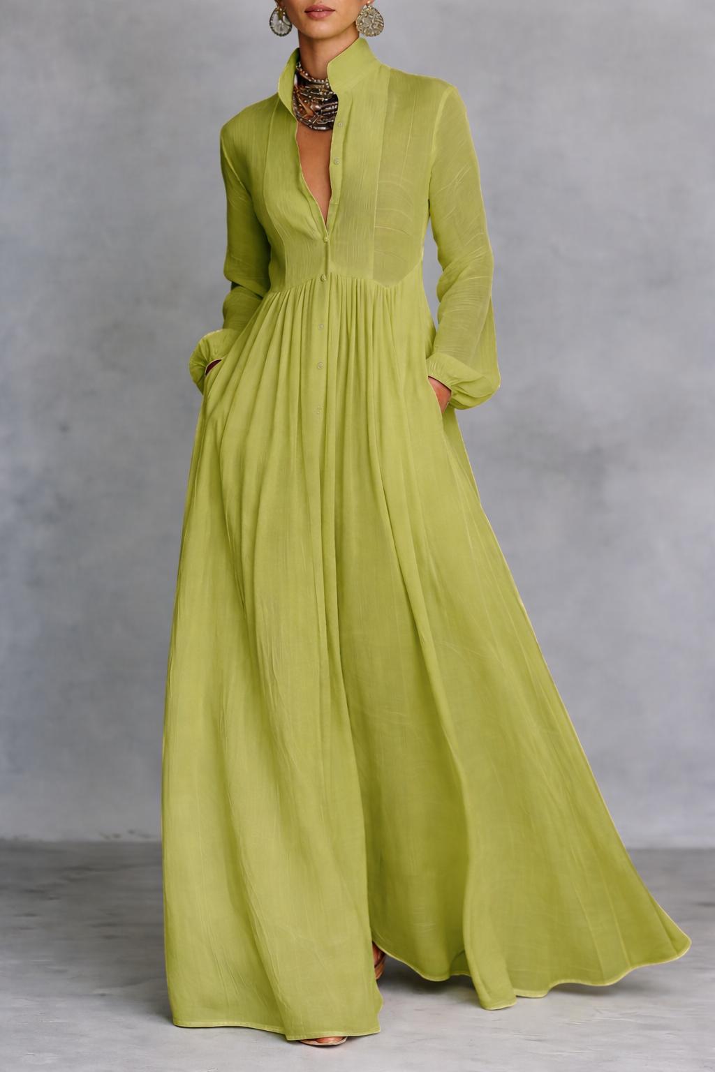 Selena | Robe Maxi à Boutons Fluides Henri Lyon
