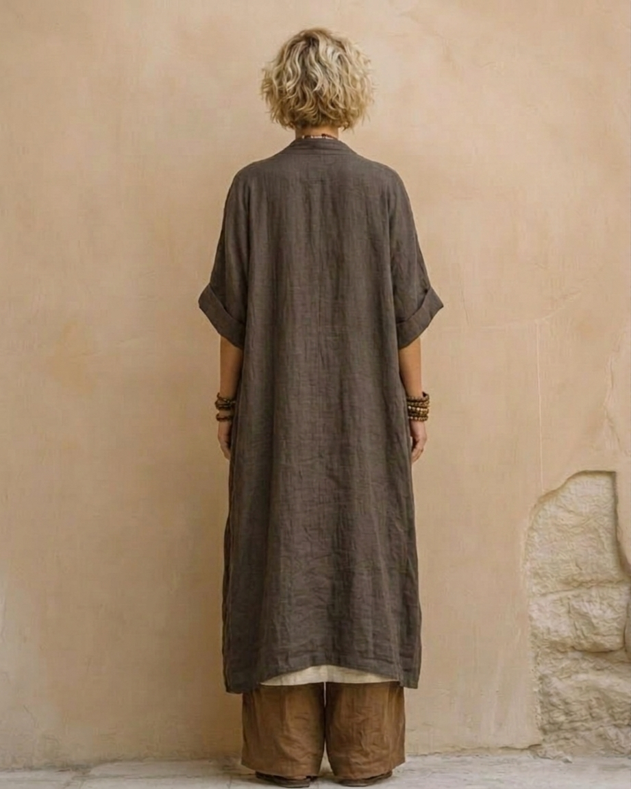 Sophie | Ensemble de trois pièces en gris foncé et marron avec imprimé tribal Henri Lyon